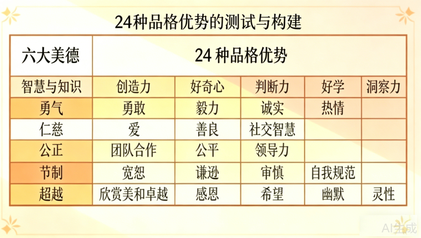测评: 六大美德 24种品格优势 (简版)